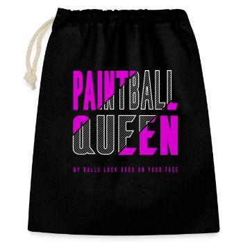 Paintball Königin - Geschenkbeutel aus Baumwolle (40 x 50 cm) - Schwarz - Vorne