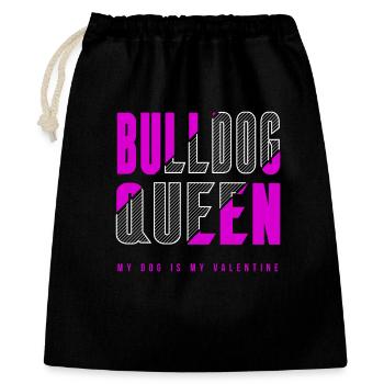 Bulldog Queen - Sac cadeau 40 x 50 cm - noir - Devant