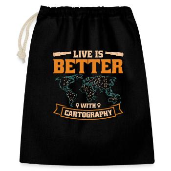 Conception cartographique - Sac cadeau 40 x 50 cm - noir - Devant