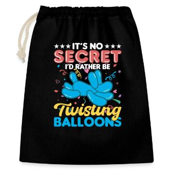 Ballon Twisting Design - Geschenkbeutel aus Baumwolle (40 x 50 cm) - Schwarz - Vorne