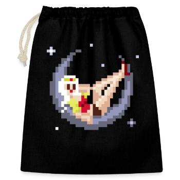 Pixel Pinup: Girl on the Moon - Gift Bag 40 x 50 cm - black - Front