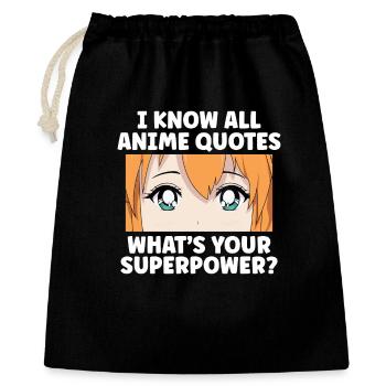 Anime Serien Design - Geschenkbeutel aus Baumwolle (40 x 50 cm) - Schwarz - Vorne