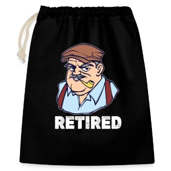Ruhestand Spruch Rentner Pensionär Freizeit - Geschenkbeutel aus Baumwolle (40 x 50 cm) - Schwarz - Vorne