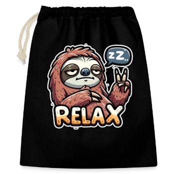 Sloth, relax, chill and rest - Gift Bag 40 x 50 cm - black - Front