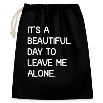 T-shirt inspirant pour prendre soin de soi - Sac cadeau 40 x 50 cm - noir - Devant