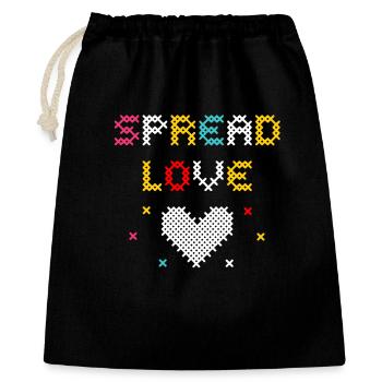Love Pixel Heart Kreatives Design - Geschenkbeutel aus Baumwolle (40 x 50 cm) - Schwarz - Vorne