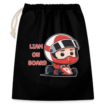 Liam on board - Geschenkbeutel aus Baumwolle (40 x 50 cm) - Schwarz - Vorne