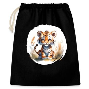 Tiger Watercolor - Gift Bag 40 x 50 cm - black - Front