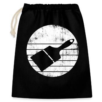 Dessin au pinceau de peintre - Sac cadeau 40 x 50 cm - noir - Devant