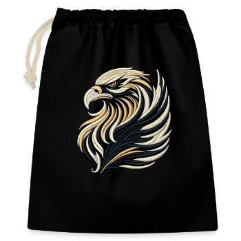 Tee Majestueux Aigle Brodé - Sac cadeau 40 x 50 cm - noir - Devant
