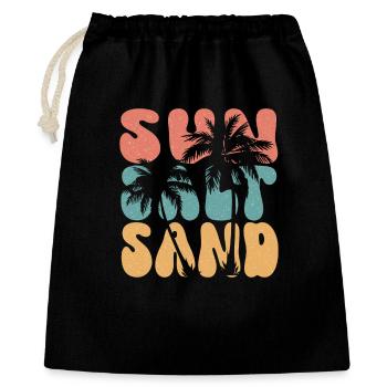 Sommer - Sonne, Salz und Sand - Geschenkbeutel aus Baumwolle (40 x 50 cm) - Schwarz - Vorne