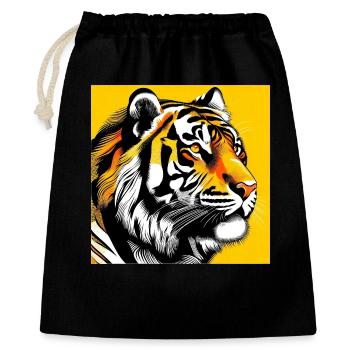 Tiger Pop Art - Geschenkbeutel aus Baumwolle (40 x 50 cm) - Schwarz - Vorne
