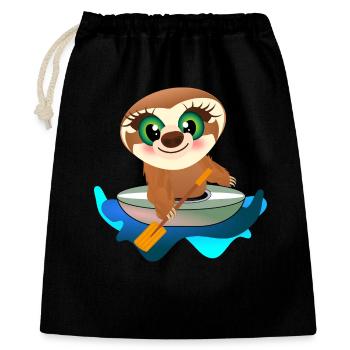 KIDS KAYAK CANOE SLOTH - Gift Bag 40 x 50 cm - black - Front