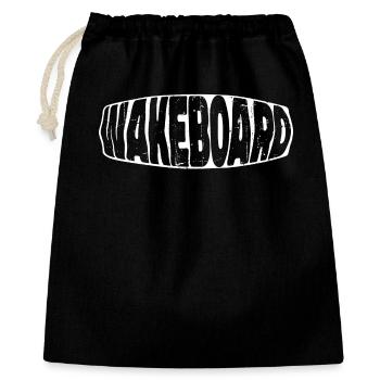 Wakeboard, Sports nautiques, Wakesurf, Planche de surf - Sac cadeau 40 x 50 cm - noir - Devant