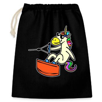 Wakeboard, Licorne, Sports nautiques, Surf, Surf - Sac cadeau 40 x 50 cm - noir - Devant
