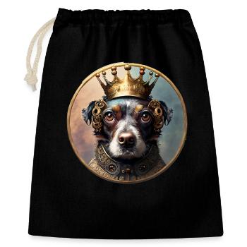 Royal Dog with Crown - Gift Bag 40 x 50 cm - black - Front