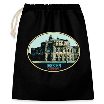 Semperoper de Dresde : Élégance en Illustration - Sac cadeau 40 x 50 cm - noir - Devant