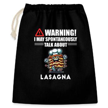 Attention ! lasagnes - Sac cadeau 40 x 50 cm - noir - Devant
