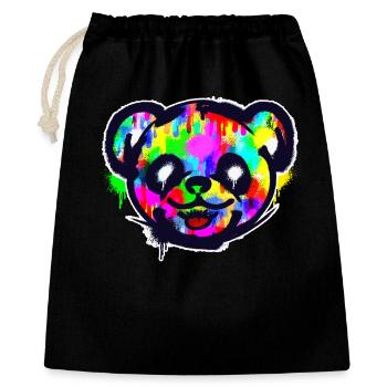 Panda Graffiti Kunst Street Art Croquis Urbain - Sac cadeau 40 x 50 cm - noir - Devant