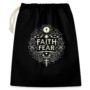 Belief over Fear Motive - Gift Bag 40 x 50 cm - black - Front