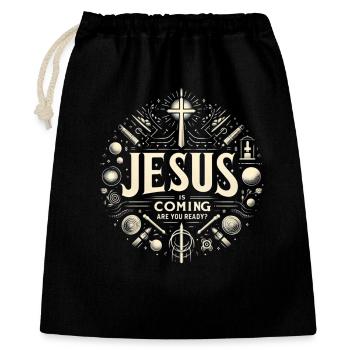 Jesus is coming soon Are you ready - Gift Bag 40 x 50 cm - black - Front