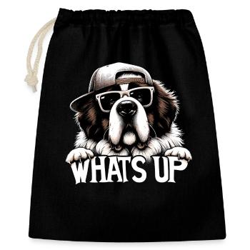 St. Bernard Dog What's up Gift - Gift Bag 40 x 50 cm - black - Front