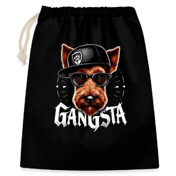 Cadeau de chien irlandais Terrier Gangsta Gangster - Sac cadeau 40 x 50 cm - noir - Devant