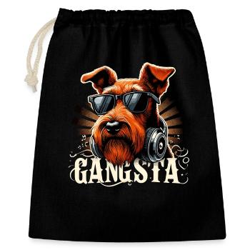 Terrier irlandais Gangsta Gangster Chien Cadeau - Sac cadeau 40 x 50 cm - noir - Devant