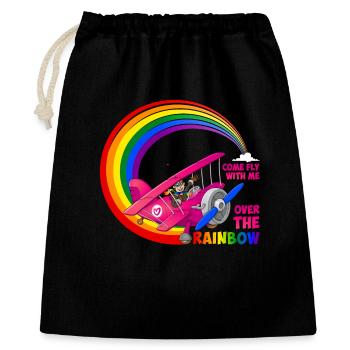 Fly with me over the rainbow - lgbt - Gift Bag 40 x 50 cm - black - Front