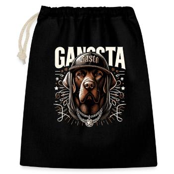 Cadeau de chien Gangsta Gangster Labrador brun - Sac cadeau 40 x 50 cm - noir - Devant