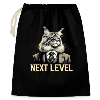 Maine Coon Cat Next Level Suit Success Gift - Gift Bag 40 x 50 cm - black - Front