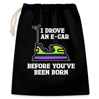 Refueling E-car Electrical Energy Statement Electricity - Gift Bag 40 x 50 cm - black - Front