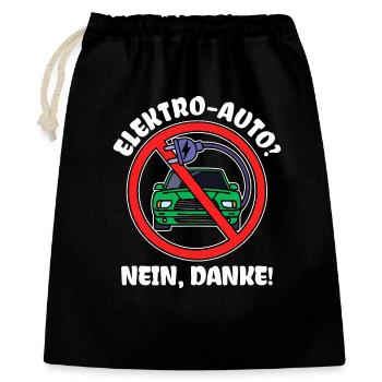 E-car Electrical Energy Electricity Statement Refueling - Gift Bag 40 x 50 cm - black - Front