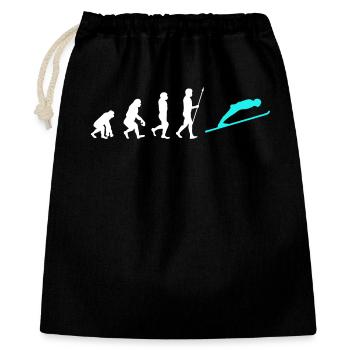 Schifahren Wintersport Evolution Skifahrer Winter - Geschenkbeutel aus Baumwolle (40 x 50 cm) - Schwarz - Vorne