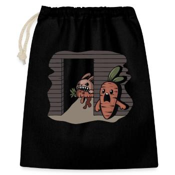 Karotten-Serienmörder-Kaninchen - Geschenkbeutel aus Baumwolle (40 x 50 cm) - Schwarz - Vorne