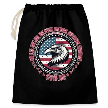 4 JUILLET, UN DRAPEAU, UN CŒUR ET UNE NATION, PATRIOTE - Sac cadeau 40 x 50 cm - noir - Devant