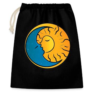 Soleil et Lune - Sac cadeau 40 x 50 cm - noir - Devant