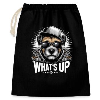 Border Terrier What's Up Cappy Gift - Gift Bag 40 x 50 cm - black - Front