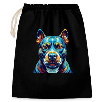 American Pitbull Terrier Chien Race Dessin animé Kawaii - Sac cadeau 40 x 50 cm - noir - Devant