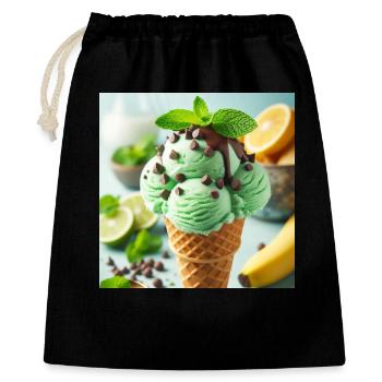 Minz-Eis - Geschenkbeutel aus Baumwolle (40 x 50 cm) - Schwarz - Vorne