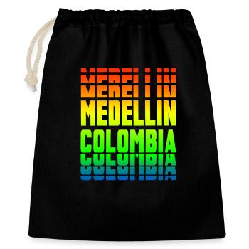Medellin Kolumbien Regebogen Design - Geschenkbeutel aus Baumwolle (40 x 50 cm) - Schwarz - Vorne