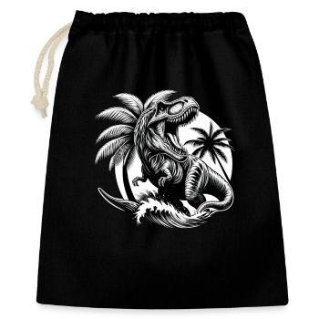 Cadeau de dinosaure T-Rex rugissant - Sac cadeau 40 x 50 cm - noir - Devant
