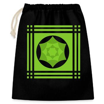 Geometric play of colours in green - Gift Bag 40 x 50 cm - black - Front
