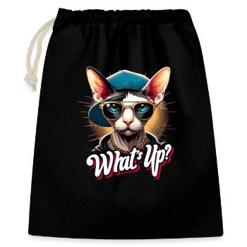 Cornish Rex What’s Up Cat Gift - Sac cadeau 40 x 50 cm - noir - Devant