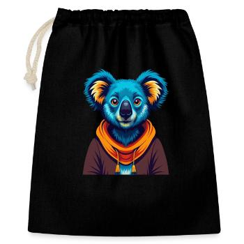Koala Bunte Kawaii Cartoon Figur Clipart - Geschenkbeutel aus Baumwolle (40 x 50 cm) - Schwarz - Vorne