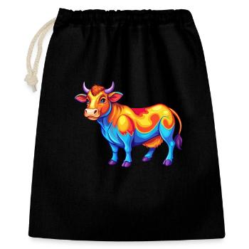Cow Colorful Kawaii Cartoon Character Clipart - Gift Bag 40 x 50 cm - black - Front