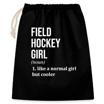 Feldhockey Feldhockey Feldhockey Feldhockey - Geschenkbeutel aus Baumwolle (40 x 50 cm) - Schwarz - Vorne