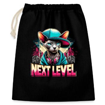 Cornish Rex Next Level Gangster Cat Gift - Gift Bag 40 x 50 cm - black - Front