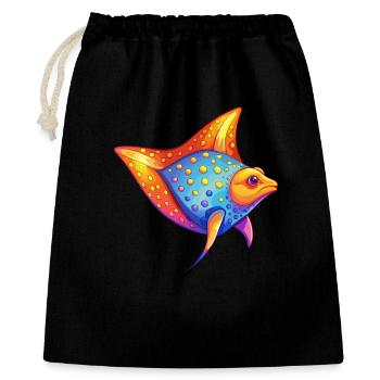 Spotted Eagle Ray Colorful Kawaii Cartoon Clipart - Gift Bag 40 x 50 cm - black - Front