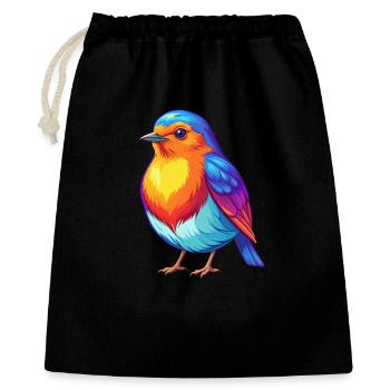 Robin Colorful Kawaii Cartoon Character Bird - Gift Bag 40 x 50 cm - black - Front